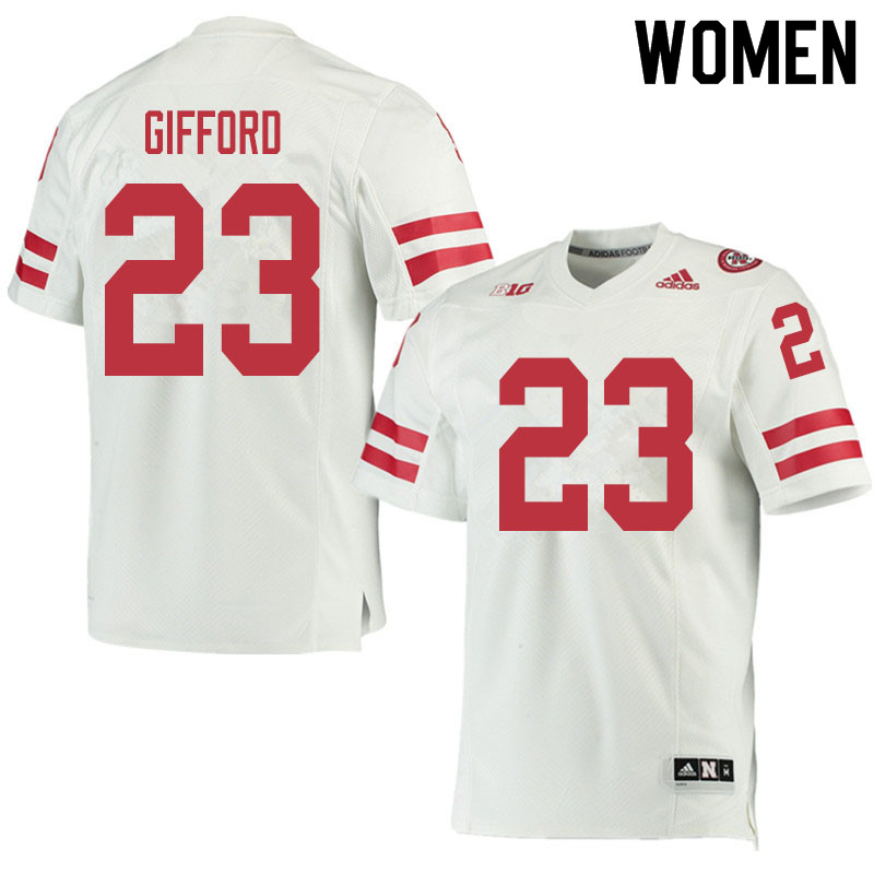 Women #23 Isaac Gifford Nebraska Cornhuskers College Football Jerseys Sale-White